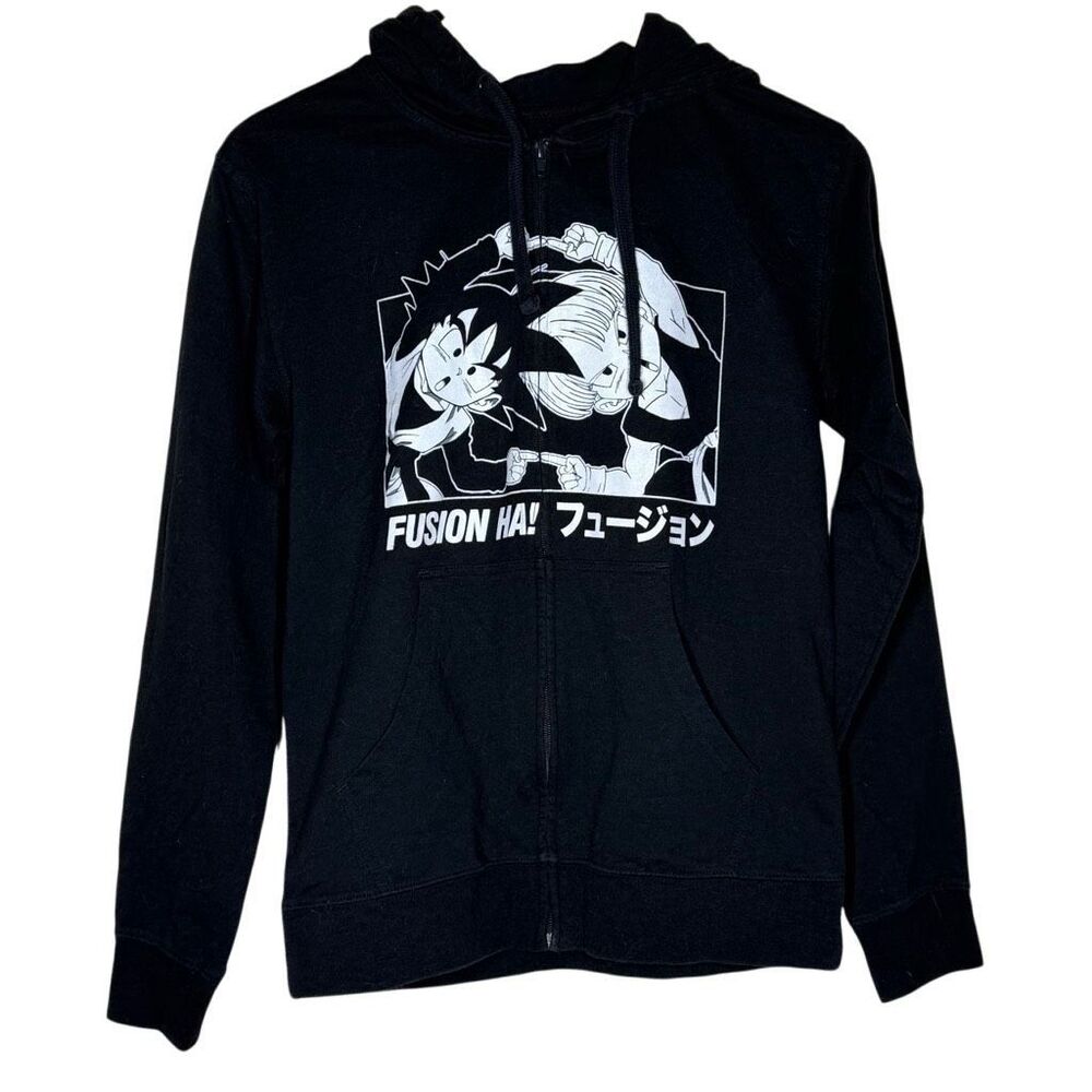 Dragon Ball Z Black Long Sleeve Full Zip Hoodie Jacket Size XS Fushion Ha